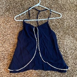 Brand: Maurice’s   Color: Navy razorback shirt & Cream colored cardigan